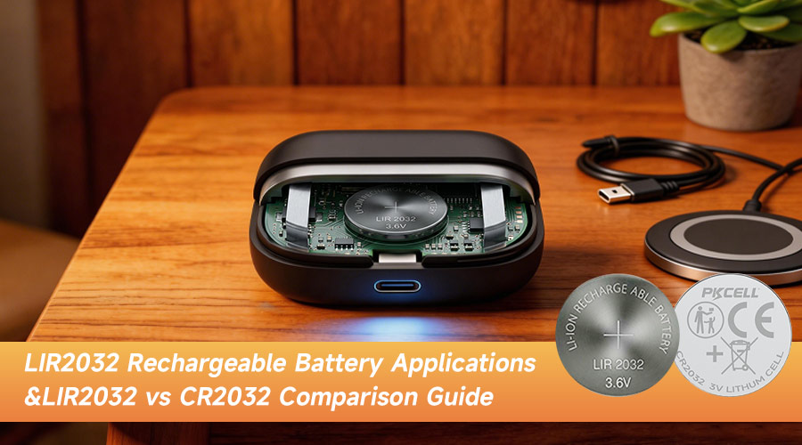 pkcell Lir2032 VS CR2032 button cell battery application guide