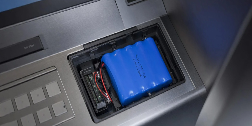 PKCELL 7.4V 2S4P 10400mAh 18650 battery pack for ATM ink staining security system
