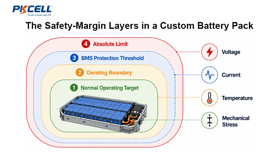 The Safety-Margin Layers in a Custom Battery Pack
