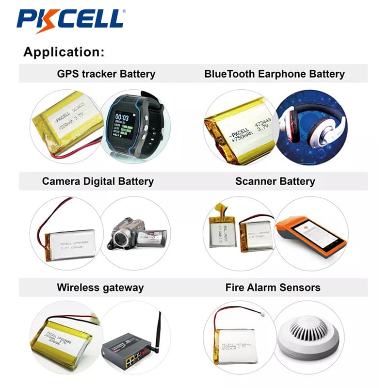PKCELL Lp523450 3.7v 950mah акумулаторна литиево-полимерна батерия 2