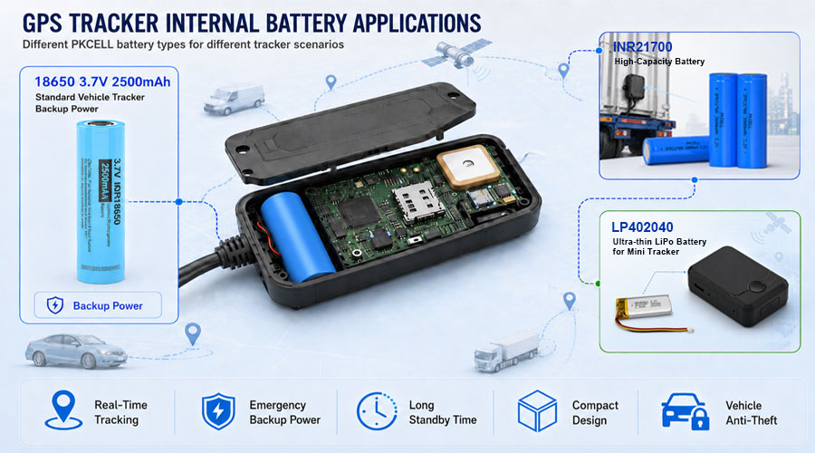 Internal battery application diagram of GPS tracker