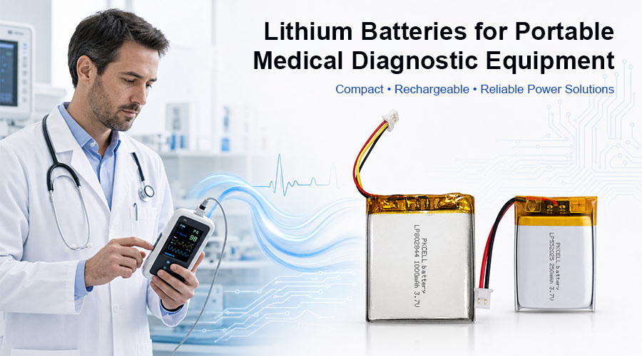Lithium batteries for portable medical diagnostic equipment