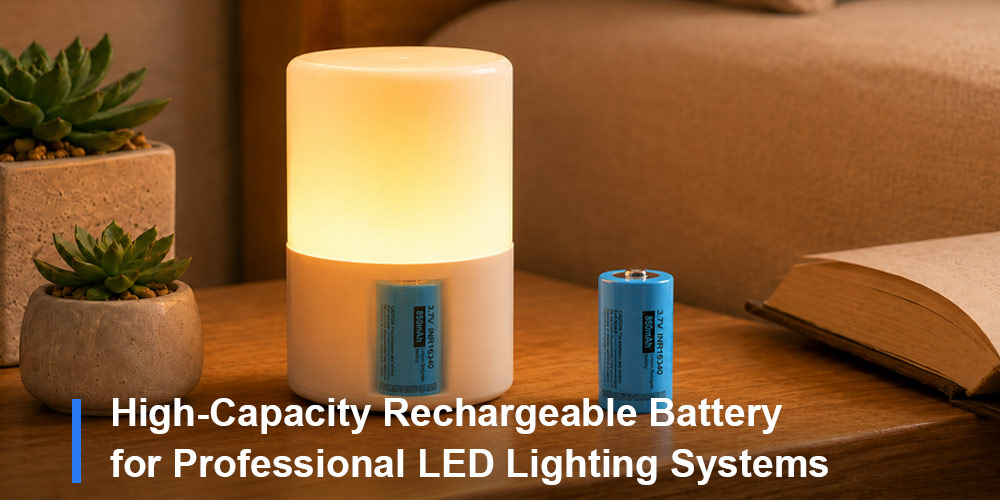 PKCELL 16340 Li-ion battery for professional LED lighting systems
