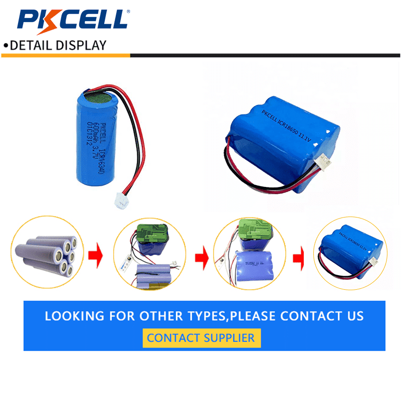 PKCELL 18650 11.1V 4400-10000mAh Rechargeable Lithium Battery