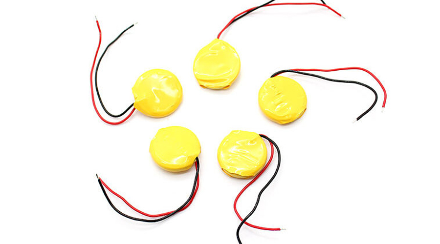 button cell battery with leads