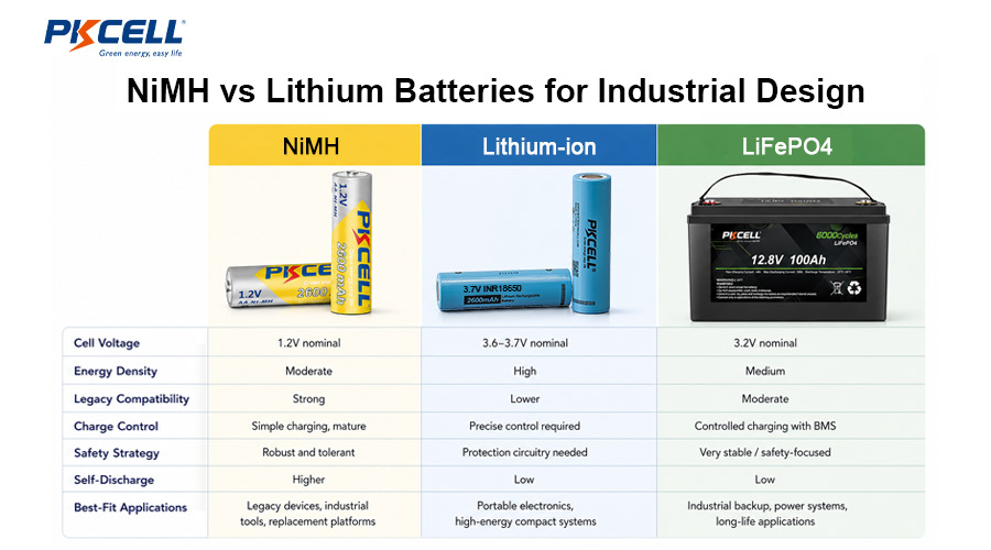 NiMH vs Lithium Batteries for Industrial Design