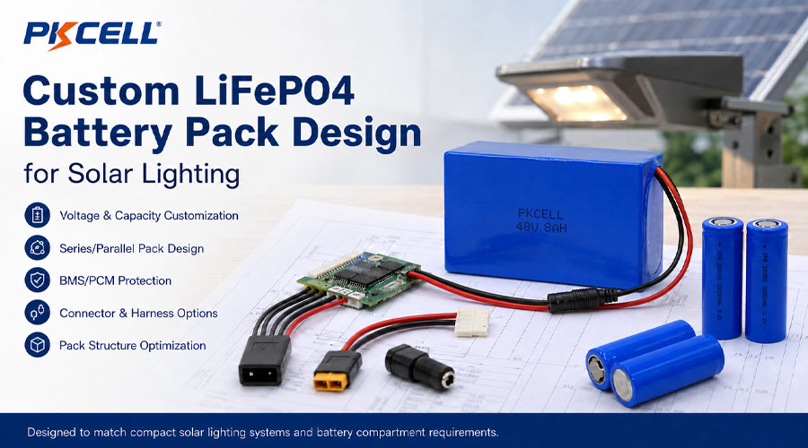 Custom LiFePO4 battery pack design for solar lighting systems