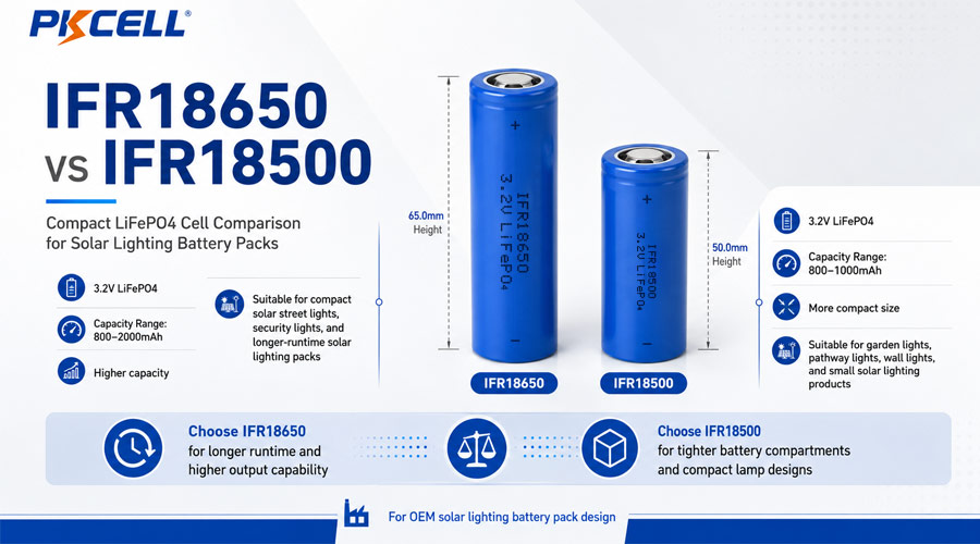Built-in LiFePO4 battery pack structure for compact solar lighting systems